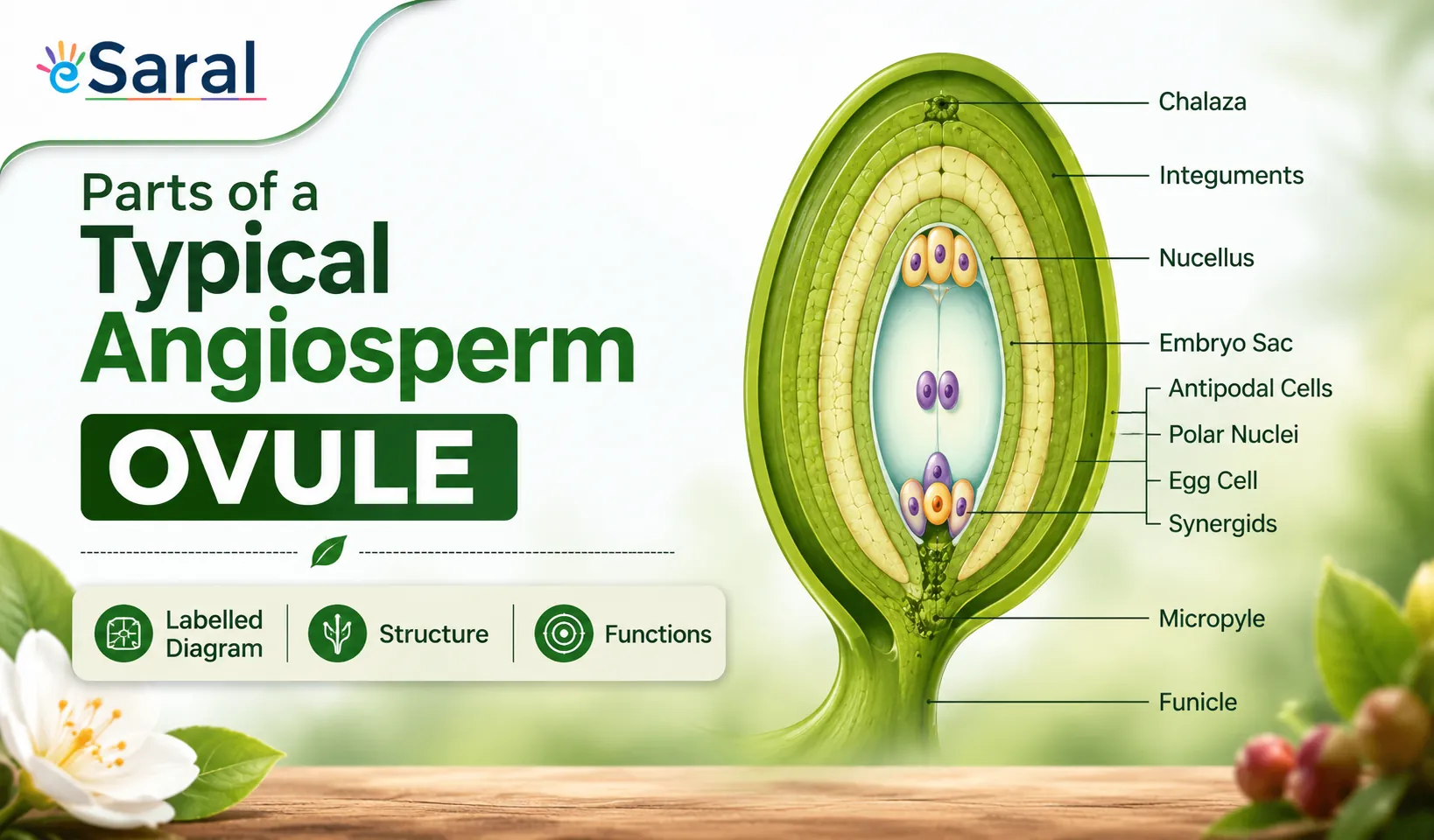 Parts of a Typical Angiosperm Ovule — Labelled Diagram, Structure & Functions